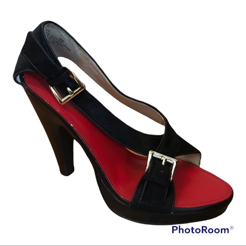 Oh Deer! Dolce Black and Red genuine leather heels size 9